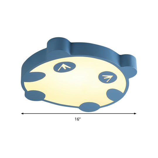 Panda Flush Mount Led Ceiling Lamp For Kindergarten With Acrylic Circle Design