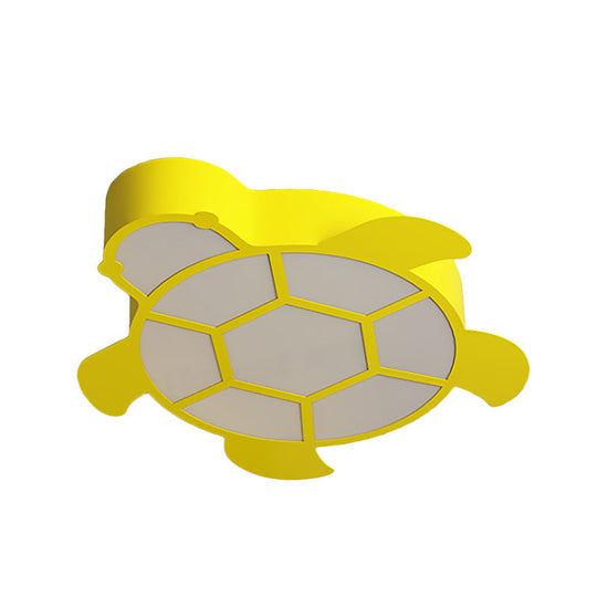 Cartoon Turtle Kindergarten Ceiling Light - Acrylic Flush Mount Fixture