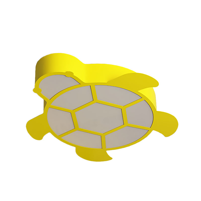 Cartoon Turtle Kindergarten Ceiling Light - Acrylic Flush Mount Fixture