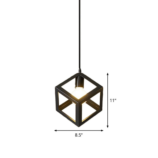 Iron Hanging Pendant Light With Black Industrial Design - Perfect For Dining Rooms Or Suspended