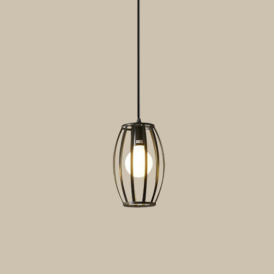 Iron Hanging Pendant Light With Black Industrial Design - Perfect For Dining Rooms Or Suspended