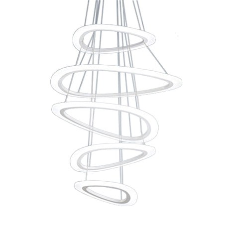 White Teardrop Led Chandelier - Modern Simplicity With 4/5 Tiers Acrylic Hanging Ceiling Lamp In