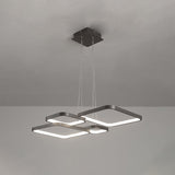 Sleek Brown 4/5 Tiered Led Chandelier With Acrylic Square Design In Warm/White Light