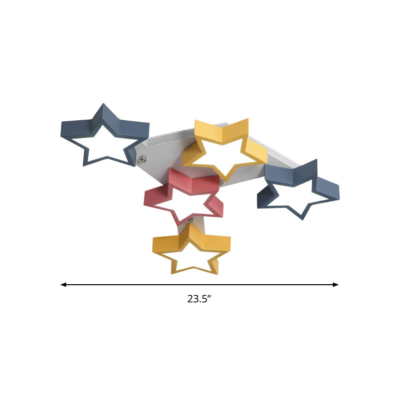 Stylish Acrylic Starry Flush Ceiling Light For Kid’s Bedroom - Nordic Style With Colorful Led