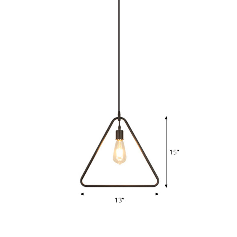 Modern Black Pendant Light Fixture With Iron Flower/Square/Round Frame - Ceiling Lamp Over Table