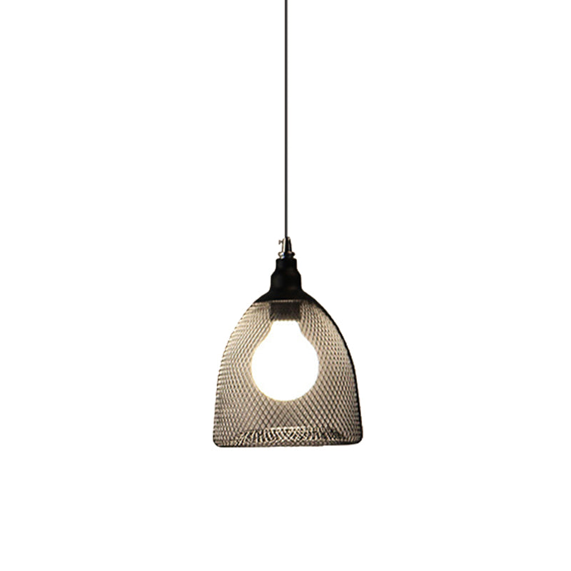 Loft Style Black Iron Mesh Drop Pendant Ceiling Suspension Lamp For Dining Room - 1-Light