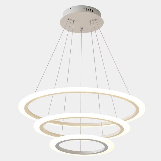Minimalist White Led Pendant Light: Dining Room Chandelier With Triangle/Round Acrylic Shade (2/3