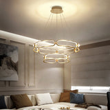 Stylish Gold Metal Led Pendant Light - 1/2-Tiered Wristlet Chandelier Small/Large Sizes