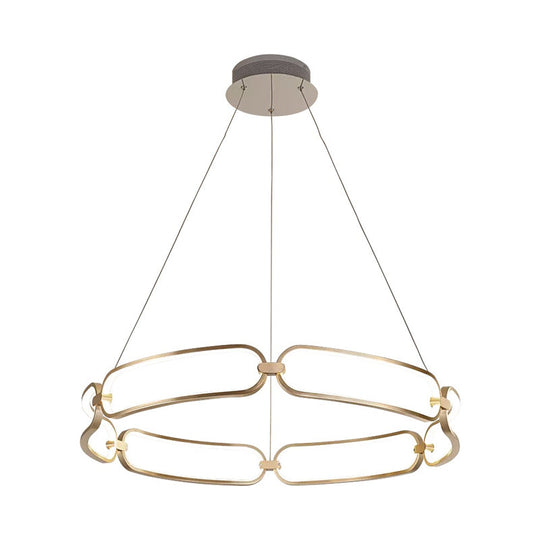 Metal Gold Led Pendant Light - 1/2-Tiered Wristlet Shaped Chandelier Simple & Stylish Small/Large