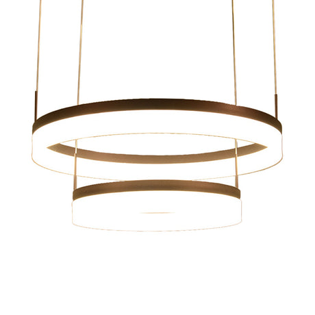 Modern Acrylic 2/3-Tier Led Chandelier Lamp - Minimalistic Coffee Medium/Large Perfect Over Table