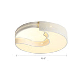 Modern White Metal Led Flushmount Ceiling Lamp For Living Room & Kitchen