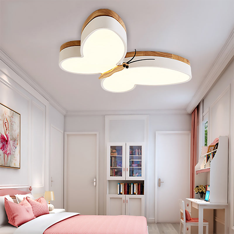 Contemporary Butterfly Acrylic Led Ceiling Light For Living Room - Flush Mount Design White / 19.5’