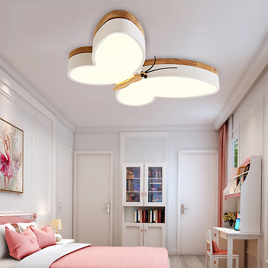 Contemporary Butterfly Acrylic Led Ceiling Light For Living Room - Flush Mount Design White / 19.5’
