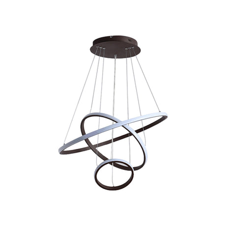 Minimalist Acrylic Led Chandelier - Circle Design White/Coffee Available In Small And Large Ceiling