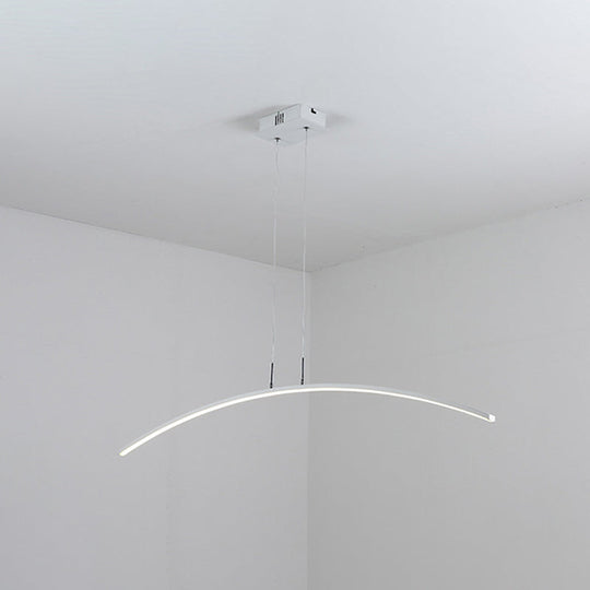 Modern Black/White Arched Pendant Light With Acrylic Led And Warm/White Glow