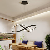 Simplicity Led Hanging Chandelier With Twisted Pendant Lamp And Acrylic Shade - 19.5/27.5