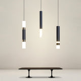 Black Tube Pendant Led Light Kit With Simple Acrylic Design Warm/White 10-12.5 Height / 12.5 Warm