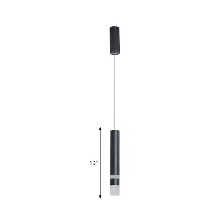 Black Tube Pendant Led Light Kit With Simple Acrylic Design Warm/White 10-12.5 Height