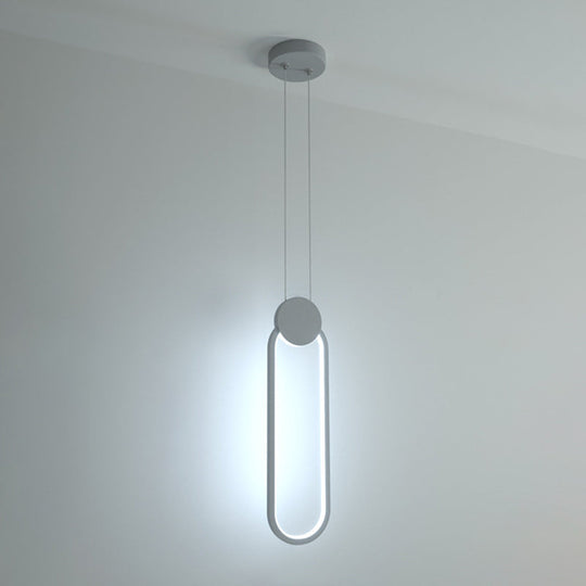 Minimalist Acrylic Pendant Light: Oval/Round/Square Shape Led Black/White