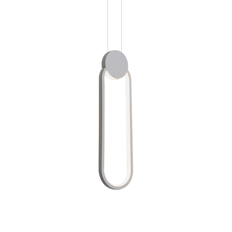 Minimalist Acrylic Hanging Ceiling Light: Oval Round Square Pendant Lighting In Black/White For