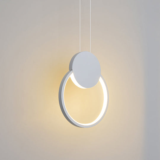 Minimalist Acrylic Hanging Ceiling Light: Oval Round Square Pendant Lighting In Black/White For