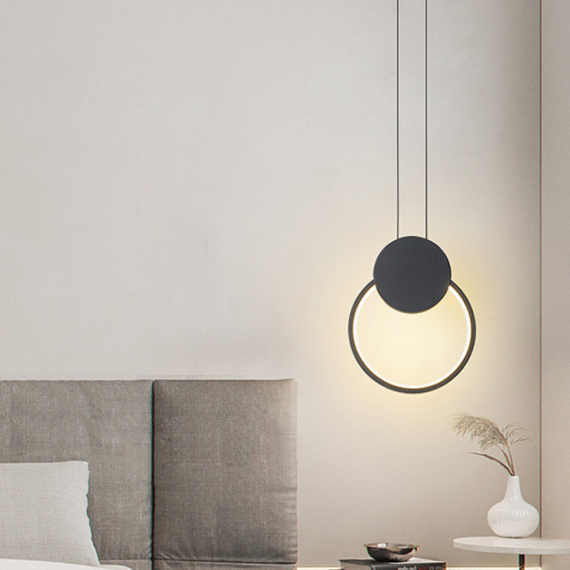Minimalist Acrylic Hanging Ceiling Light: Oval Round Square Pendant Lighting In Black/White For
