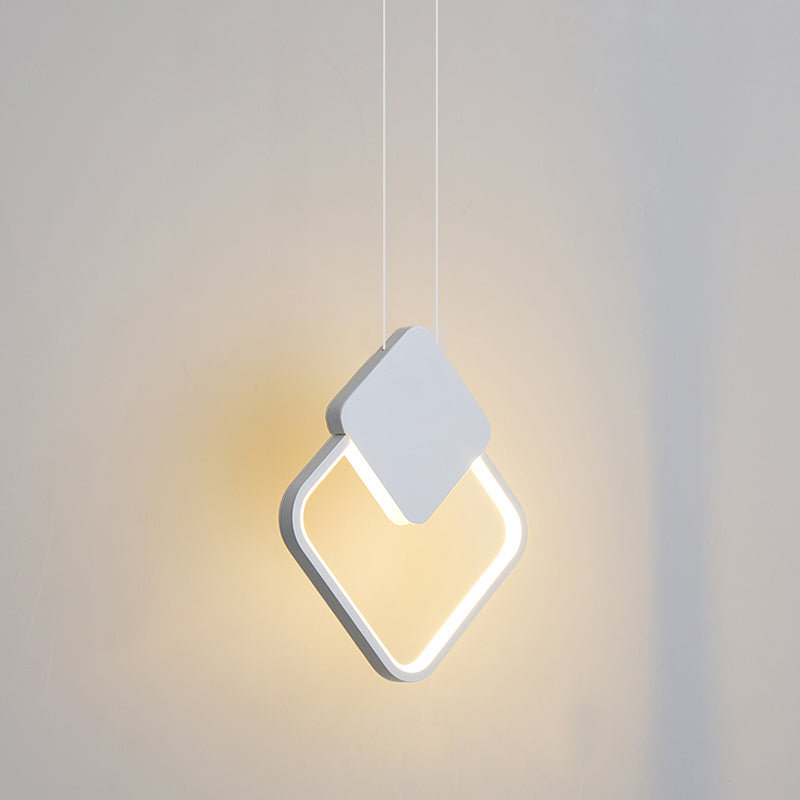 Minimalist Acrylic Pendant Light: Oval/Round/Square Shape Led Black/White