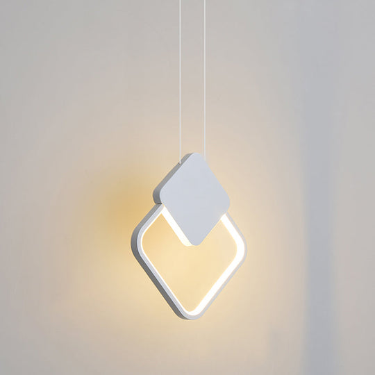 Minimalist Acrylic Pendant Light: Oval/Round/Square Shape Led Black/White