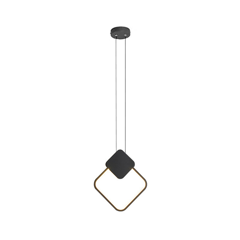 Minimalist Acrylic Pendant Light: Oval/Round/Square Shape Led Black/White