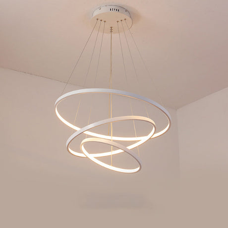 2/3 Tiered Pendant Led Chandelier For Modern Dining Rooms In White/Coffee Acrylic