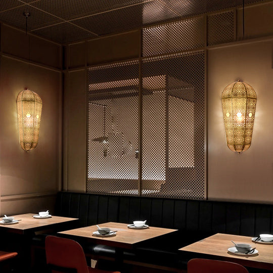 Turkish Brass Lantern Sconce - Balloon Shaped Hollowed Out Design Wall Mount Lamp