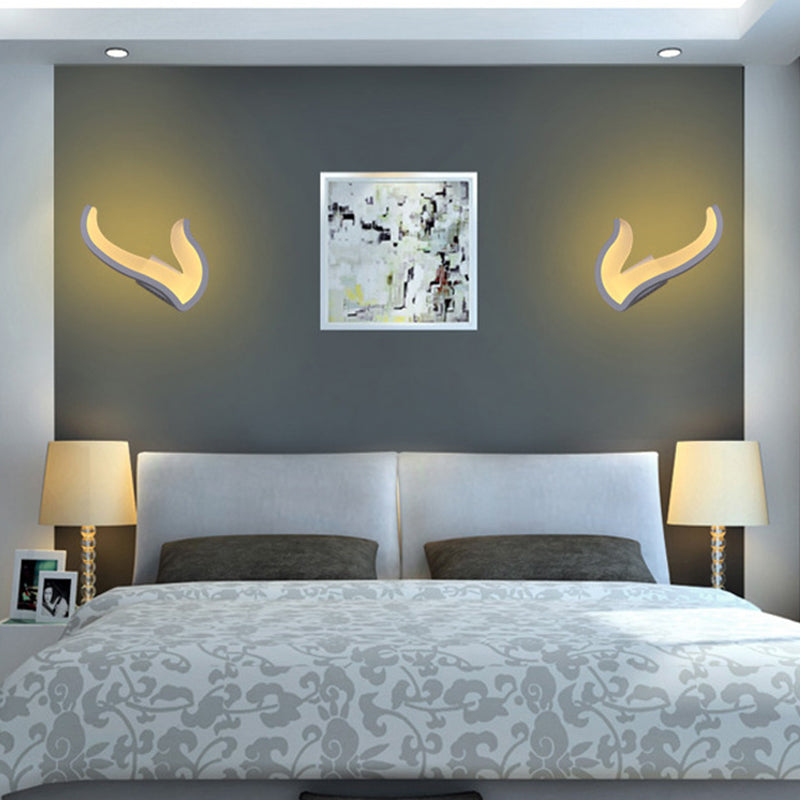 Minimalistic White Acrylic Led Wall Lamp For Bedroom - Diamond Twig Flower Design / A