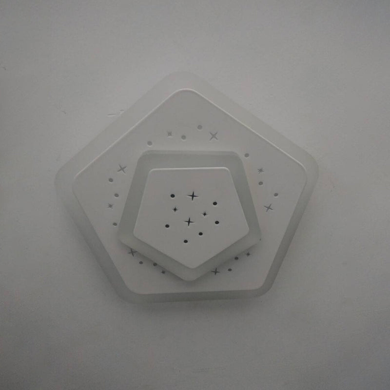 Modern Led Starry Flush Mount Wall Light In White: Triangle Rhombus & Star Design For The Bedroom