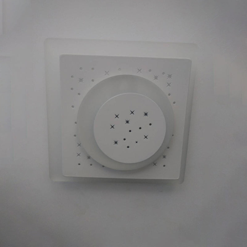 Modern Led Starry Flush Mount Wall Light In White: Triangle Rhombus & Star Design For The Bedroom