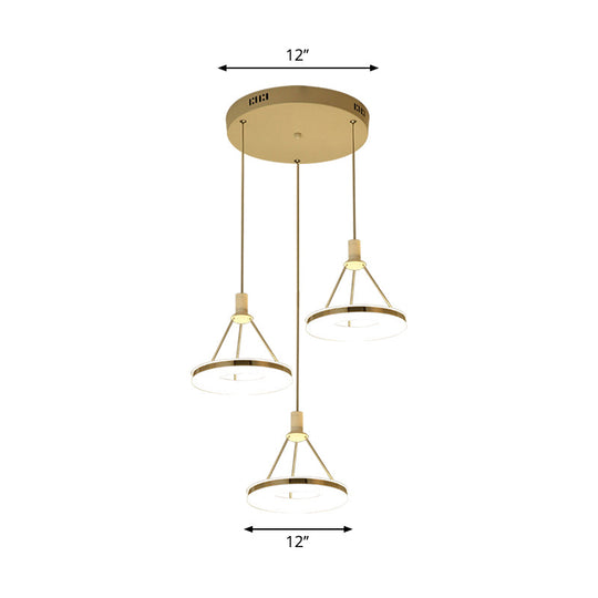 White Ring Pendant Light Fixture - Simple Acrylic Ceiling Suspension Lamp 1/3/5-Head Option