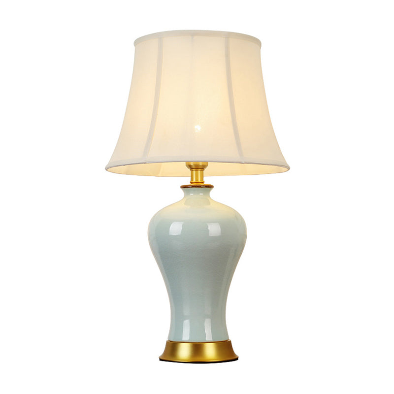 Zoey - Artistic Handmade Urn Shaped Night Light Modern Ceramic 1-Bulb Green/Light Green Table Lamp