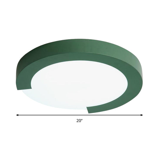 Simple Style Acrylic Ceiling Lamp For Kid’s Bedroom With Circular Mount