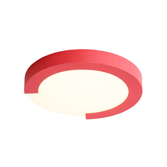 Simple Style Acrylic Ceiling Lamp For Kids Bedroom With Circular Mount