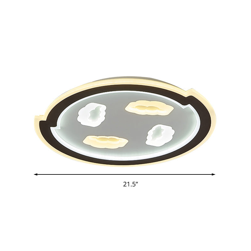 Kids’ Led Black Ceiling Light With Cloud Design For Baby Room And Hallway