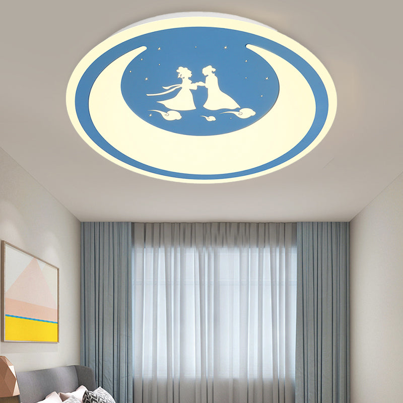 Chinese Valentine’s Day Led Flush Ceiling Light - Romantic Acrylic Lamp For Kid’s Bedroom Blue / 16’
