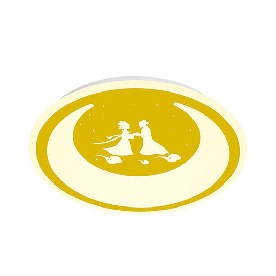 Chinese Valentines Day Led Flush Ceiling Light - Romantic Acrylic Lamp For Kids Bedroom