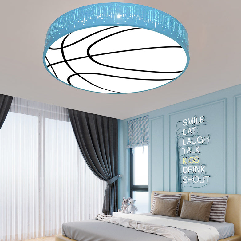 Kid’s Cartoon Circle Ceiling Light - Flush Acrylic Fixture
