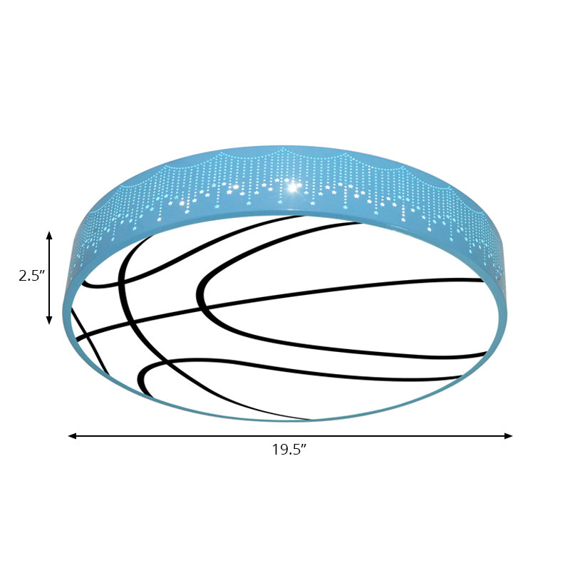 Kid’s Cartoon Circle Ceiling Light - Flush Acrylic Fixture