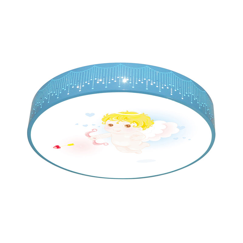 Kid’s Cartoon Circle Ceiling Light - Flush Acrylic Fixture