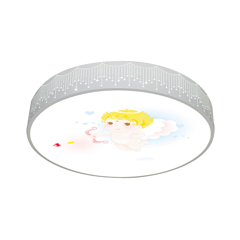 Kid’s Cartoon Circle Ceiling Light - Flush Acrylic Fixture