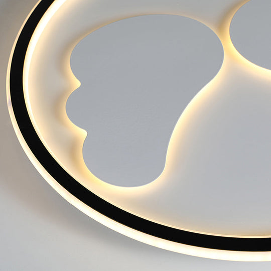Modern Flush Mount Led Ceiling Light With Black Ring Acrylic Lamp For Kitchen