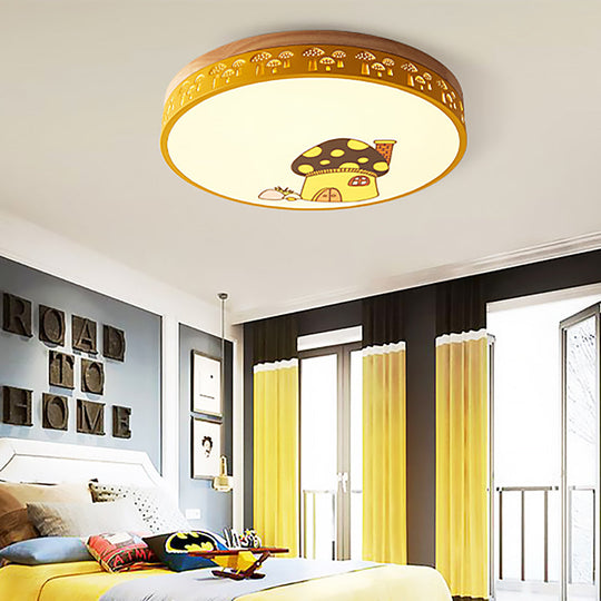 Modern Flush Mount Kindergarten Ceiling Light Fixture Yellow / 12’ White