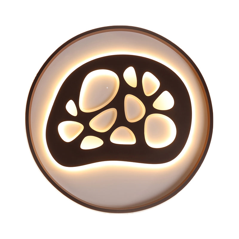 Modern Black Led Study Room Ceiling Light With Eye-Catching Acrylic Pattern