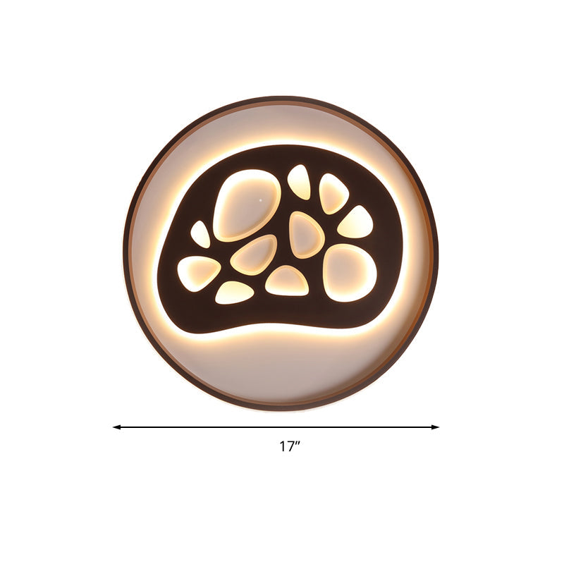 Modern Black Led Study Room Ceiling Light With Eye-Catching Acrylic Pattern