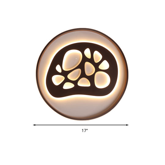 Modern Black Led Study Room Ceiling Light With Eye-Catching Acrylic Pattern